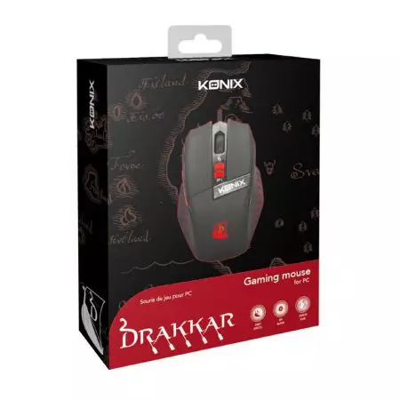 Souris Gaming Lumineuse Drakkar - DPI Ajustable ( 500 à 2000) - Konix