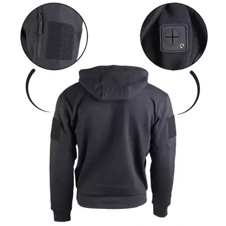 Sweat Tactique &agrave; capuche Miltec - Noir