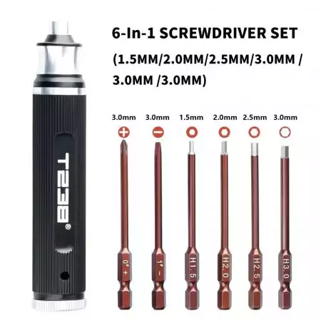 Tournevis Portatif 6 en 1 Acier - T238