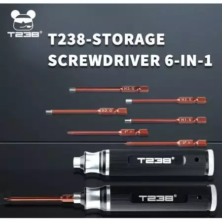 Tournevis Portatif 6 en 1 Acier - T238