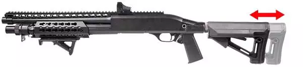 Fusil a Pompe Secutor Velites V GOLD S Series Spring Noir SAV0017 crosse retractable airsoft 1