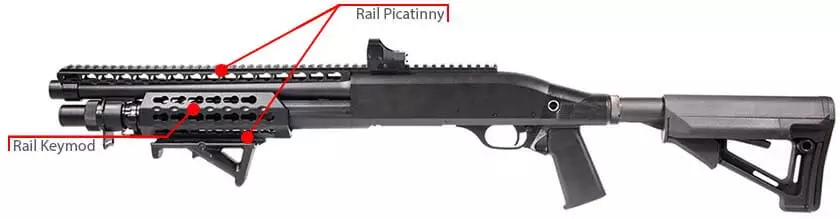 Fusil a Pompe Secutor Velites V GOLD S Series Spring Noir SAV0017 rail picatinny rail kaymod airsoft 1