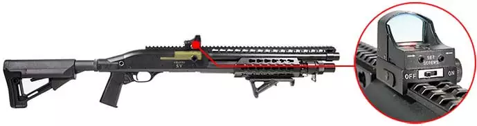 Fusil a Pompe Secutor Velites V GOLD S Series Spring Noir SAV0017 red dot sight airsoft 1