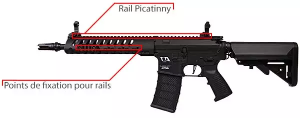 fusil ca4 delta 10 classic army noir rail keymod