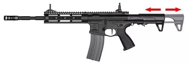fusil g g cm16 raider l 2 0e m lok pdw aeg noir s13039 crosse retractable airsoft 1 optimized