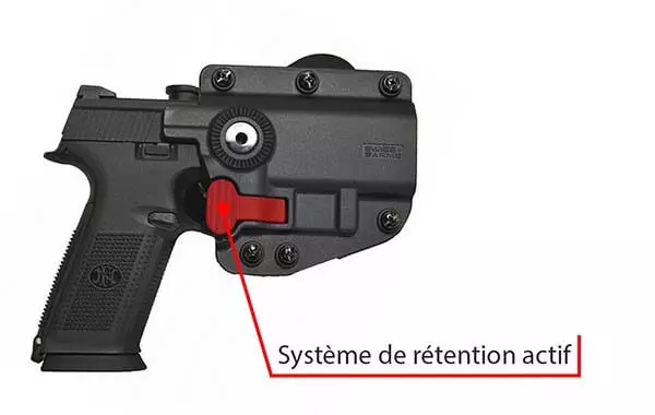 Holster Rigide CQC ADAPT X Universel Ambidextre Swiss Arms noir 603659 Systeme de retention actif airsoft 1 optimized