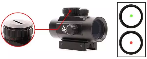lunette red green dot tube-1x30 point rouge vert-delta tactics luminosite airsotf 1 optimized