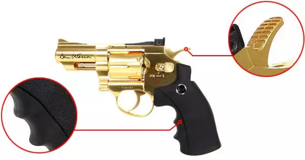 pistolet revolver dan wesson 2 5 pouces gold or full metal 17373 confort airsoft 1 optimized