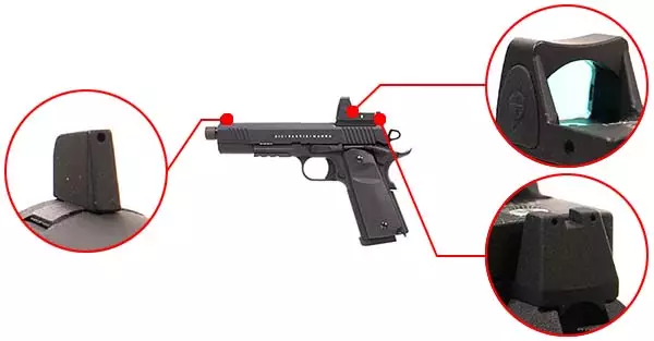 pistolet secutor 1911 rudis xii magna co2 noir sar0027 organes de visee airsoft 1