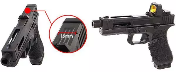 pistolet secutor gladius 17 acta non verba co2 gbb blowback noir red dot 1 optimized