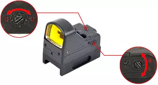 red dot type rmr docter sight point rouge mrds picatinny noir ajustable derive elevation airsoft 1