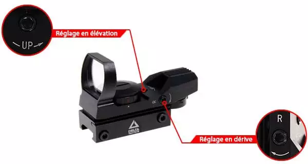 red green dot sight reflex visee point rouge verte multi reticules tan reglage derive elevation airsoft 1 optimized