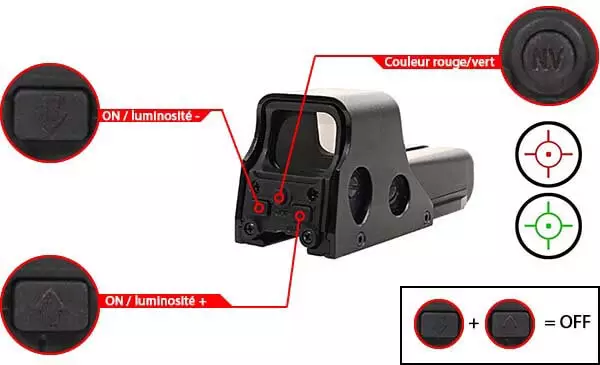 viseur holographique holosight 552 asg noir point rouge vert 17188 reticule lumineux ajustable airsoft 1 optimized